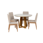 Comedor 1.15 Red Bennet Off white 4 sillas Tai Alpha 80