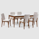 Comedor Addar 1.6 + 6 sillas Olive Natural
