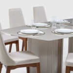 Comedor Liege 2.2 + 6 Sillas Elsie beige