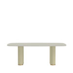 Comedor Lintz 2.2 Off white gold + 8 Sillas Elis Soft palha Gold