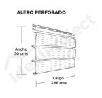 Alero Perforado 3,66 metros Blanco