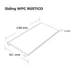 Siding WPC Rústico 2,90x0,16mts. Color Antracita