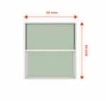 Ventana Vidrio Simple Guillotina 50cm x 60cm Blanco