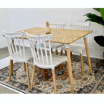 Comedor Rectangular Mesa Eames 120x80cm + Sillas Windsor