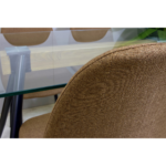 Comedor Rectangular Mesa Oh Metal Steel 140x80cm + 4 Sillas Lino Café