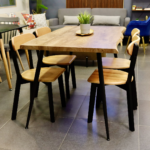 Comedor Rectangular Rusti 140x80 + Sillas Soma Negro