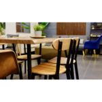 Comedor Rectangular Rusti 140x80 + Sillas Soma Negro