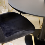 Comedor Rectangular Vidrio Steel 140x80cm + 4 Sillas Berta Negro