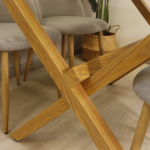 Comedor Rectangular XT Vidrio 140x80cm + 6 Sillas Lino Oak