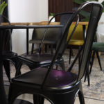 Comedor Redondo Negro 100cm + 4 Sillas Tolix Negro