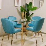 Juego de Comedor Rectangular Vidrio 120x80cm + 4 Sillas Berta