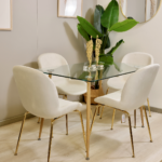 Juego de Comedor Rectangular Vidrio 120x80cm + 4 Sillas Berta