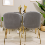 Juego de Comedor Rectangular Vidrio 120x80cm + 4 Sillas Berta