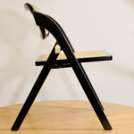 Pack de 2 Sillas de Comedor Plegables de Madera y Ratan Natural