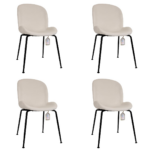 Pack de 4 Sillas Berta Velvet PN (Elegir Color)