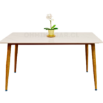 Set Comedor Rectangular de Cuarzo + 4 Sillas Eames Velvet
