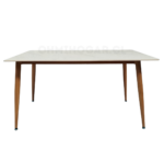 Set Comedor Rectangular de Cuarzo + 4 Sillas Eames Velvet