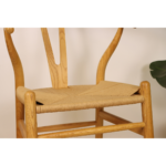 Set de Comedor Mesa Tulip Redonda 100cm Blanca + 4 Sillas Wishbone Natural