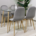 Set de Comedor Rectangular Vidrio 120x80cm + Sillas Eames Velvet