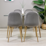 Set de Comedor Rectangular Vidrio 120x80cm + Sillas Eames Velvet
